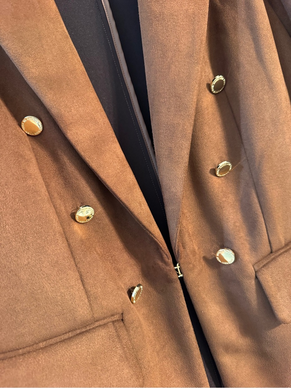 Marc New York Tan Suede Double-Breasted Blazer - Picture 6 of 6
